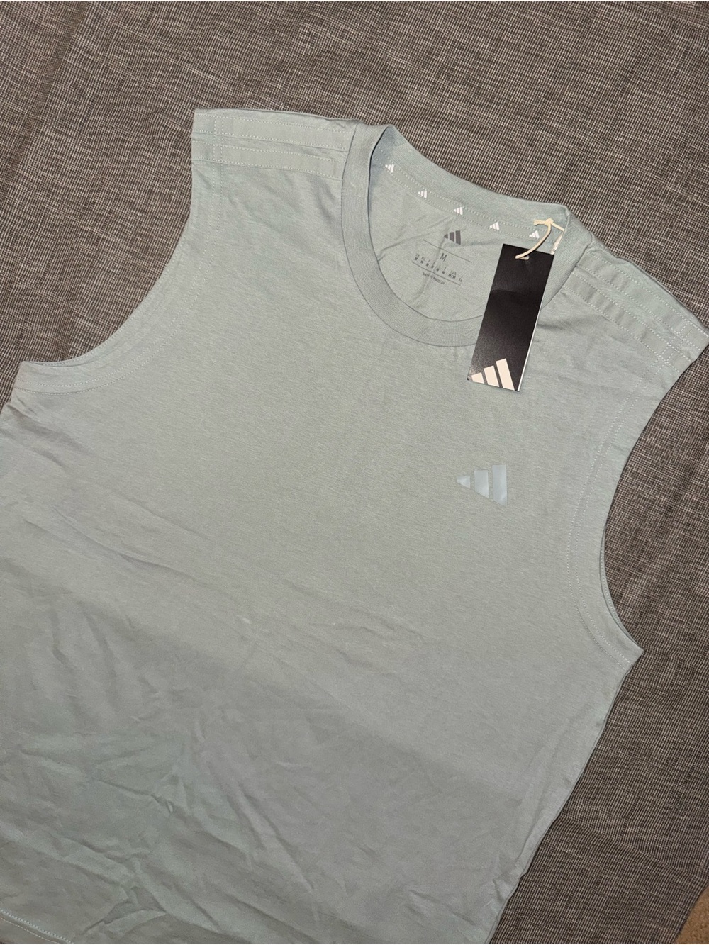 adidas Men's Sleeveless Tank Top - Light Sage Green